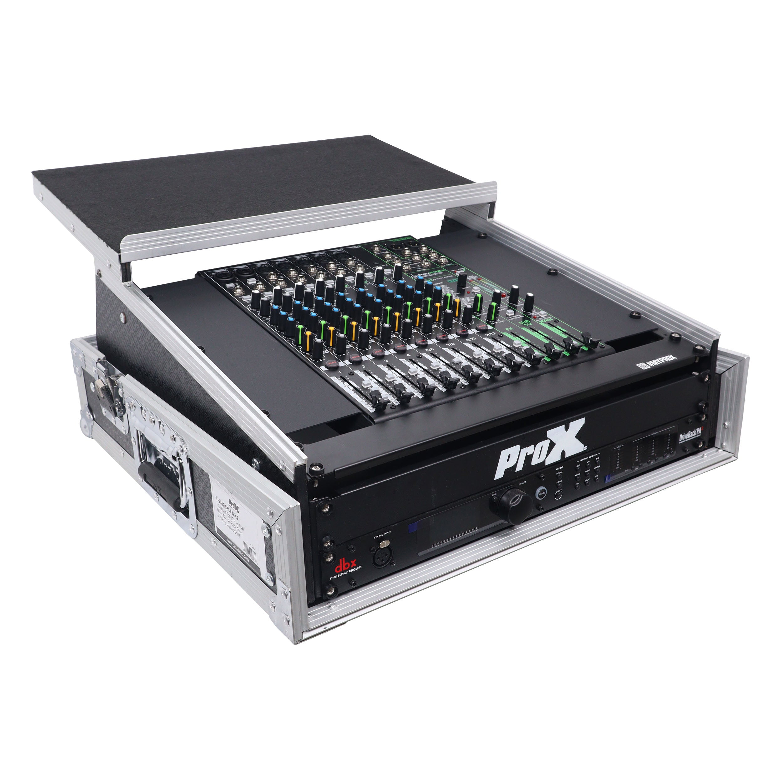 ProX 2U Rack Front and 10U Top Mixer Mobile DJ Combo ATA Flight Style Case