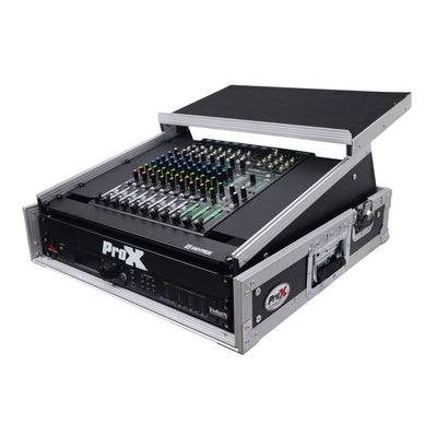 ProX 2U Rack Front and 10U Top Mixer Mobile DJ Combo ATA Flight Style Case