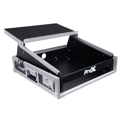 ProX 2U Rack Front and 10U Top Mixer Mobile DJ Combo ATA Flight Style Case