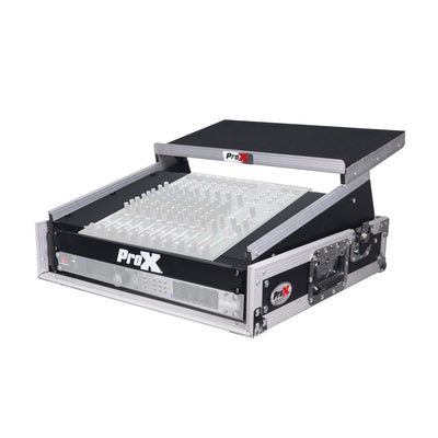 ProX 2U Rack Front and 10U Top Mixer Mobile DJ Combo ATA Flight Style Case