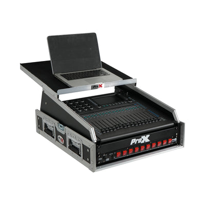 ProX 13U Top Mixer and 2U Rack Combo Flight Case with Laptop Shelf and 3 removable doors