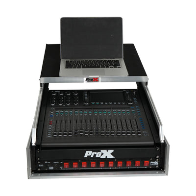 ProX 13U Top Mixer and 2U Rack Combo Flight Case with Laptop Shelf and 3 removable doors