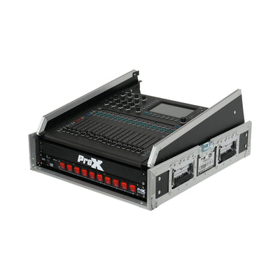 ProX 13U Top Mixer and 2U Rack Combo Flight Case with Laptop Shelf and 3 removable doors