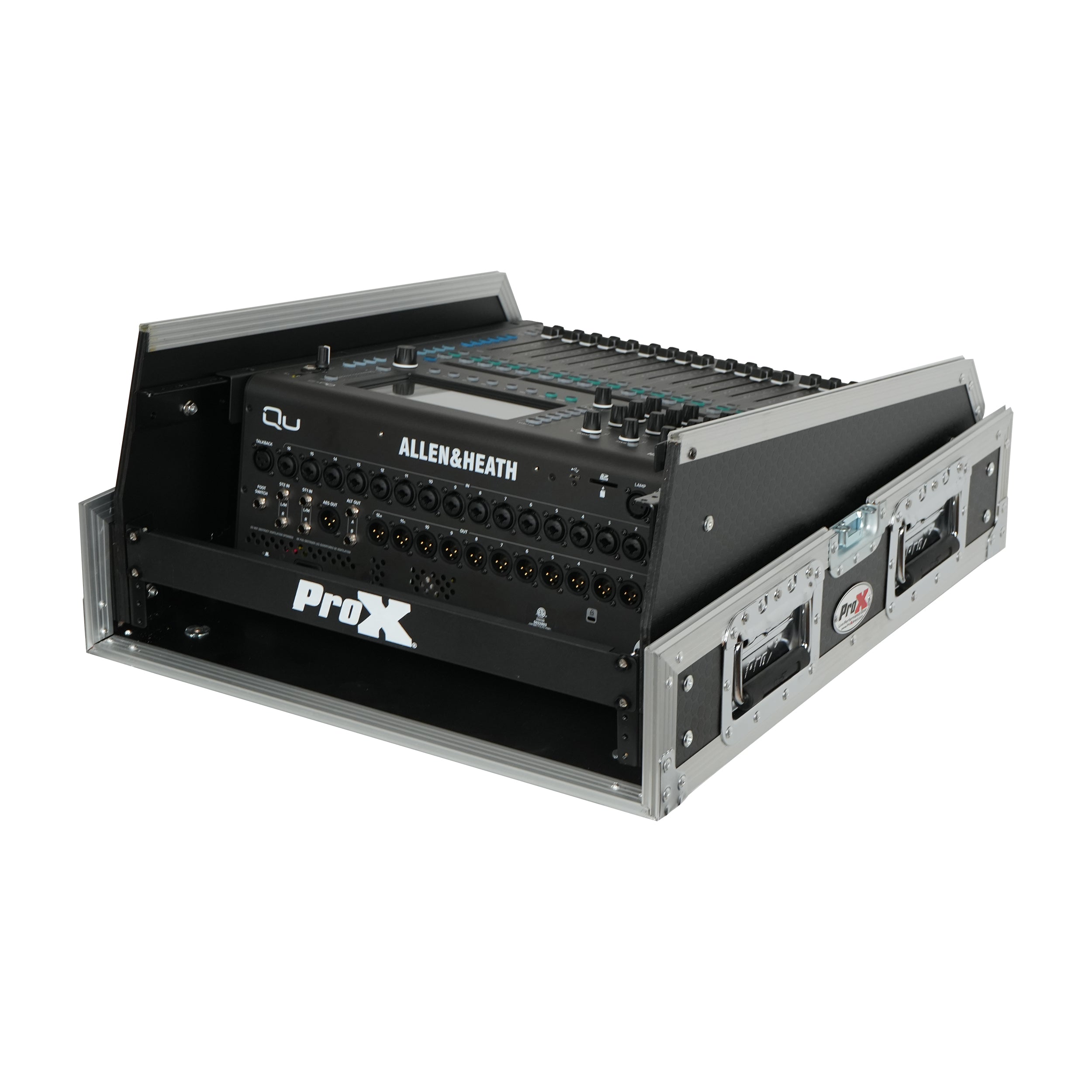 ProX 13U Top Mixer and 2U Rack Combo Flight Case with Laptop Shelf and 3 removable doors