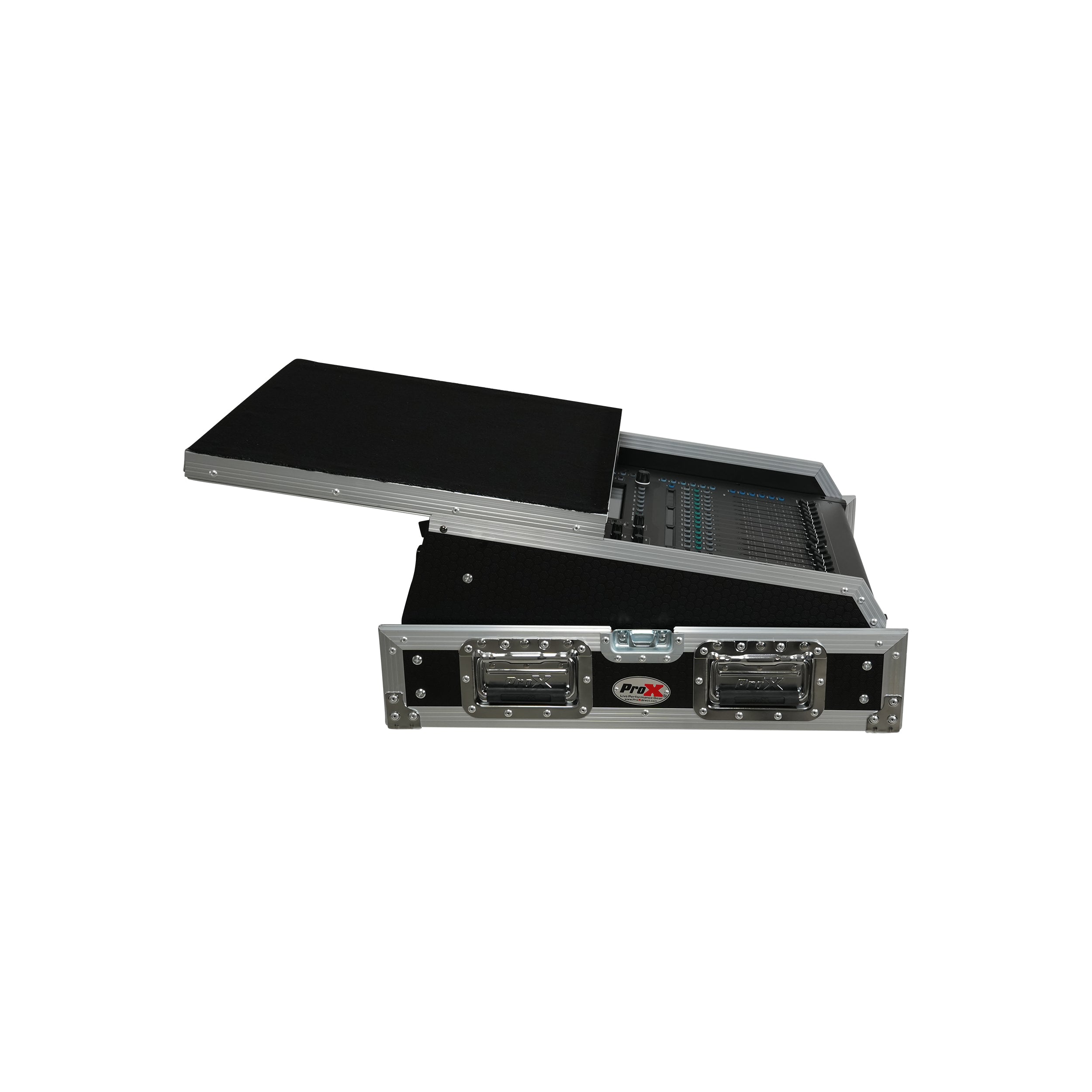 ProX 13U Top Mixer and 2U Rack Combo Flight Case with Laptop Shelf and 3 removable doors
