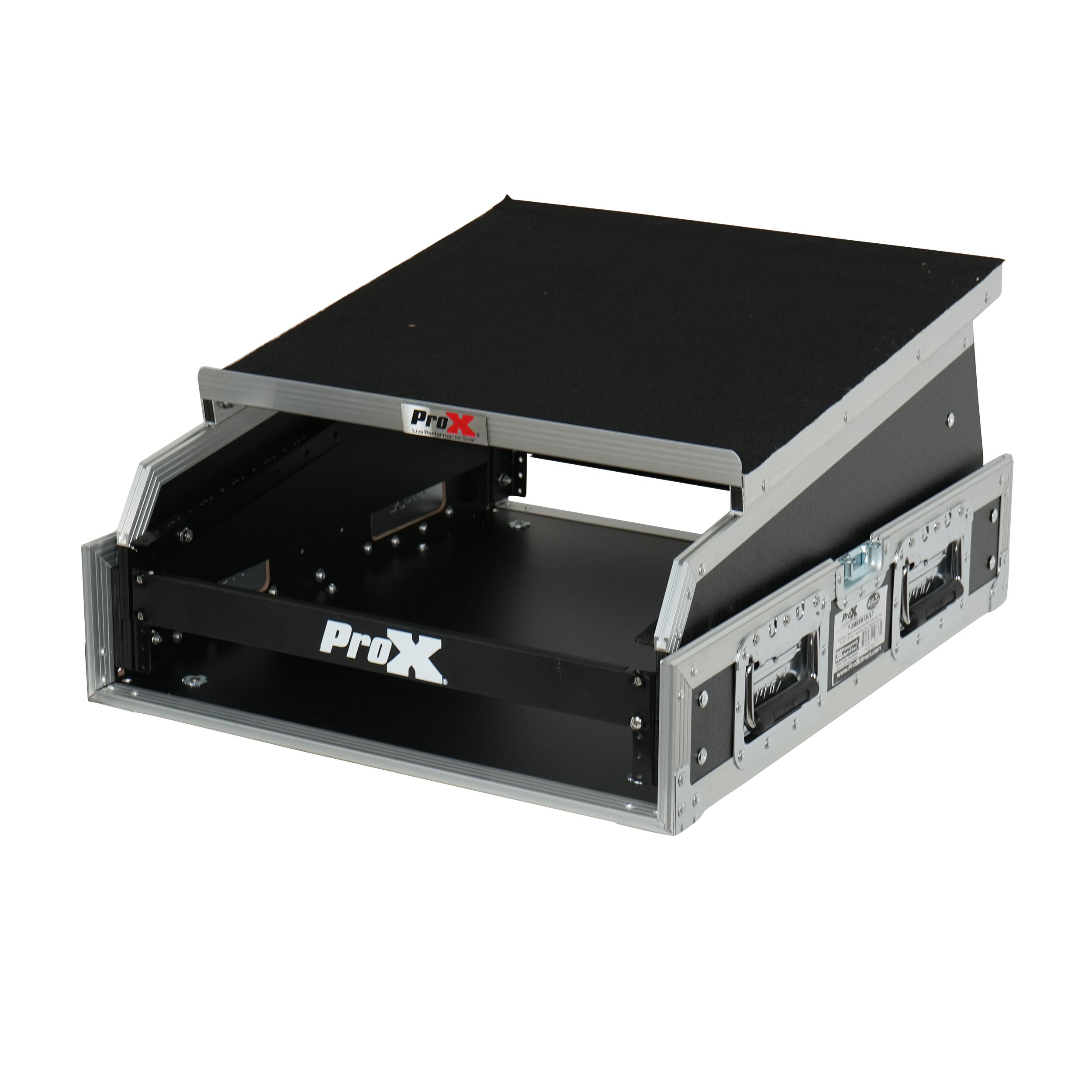 ProX 13U Top Mixer and 2U Rack Combo Flight Case with Laptop Shelf and 3 removable doors