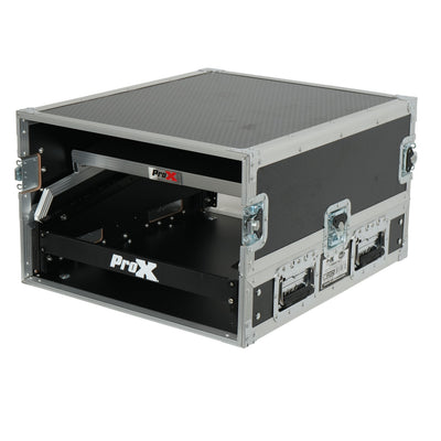 ProX 13U Top Mixer and 2U Rack Combo Flight Case with Laptop Shelf and 3 removable doors