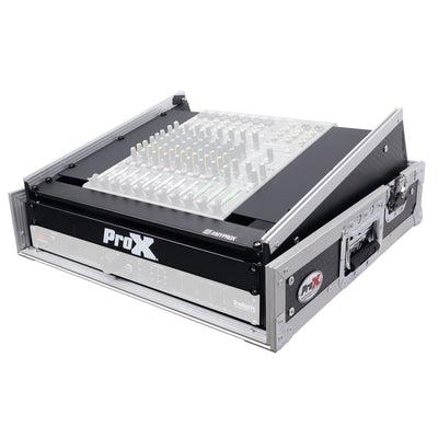 ProX 2U Vertical Rack Mount Flight Case with 10U Top for Mixer Combo Amp Rack