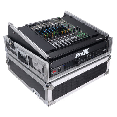 ProX 2U Vertical Rack Mount Flight Case with 10U Top for Mixer Combo Amp Rack