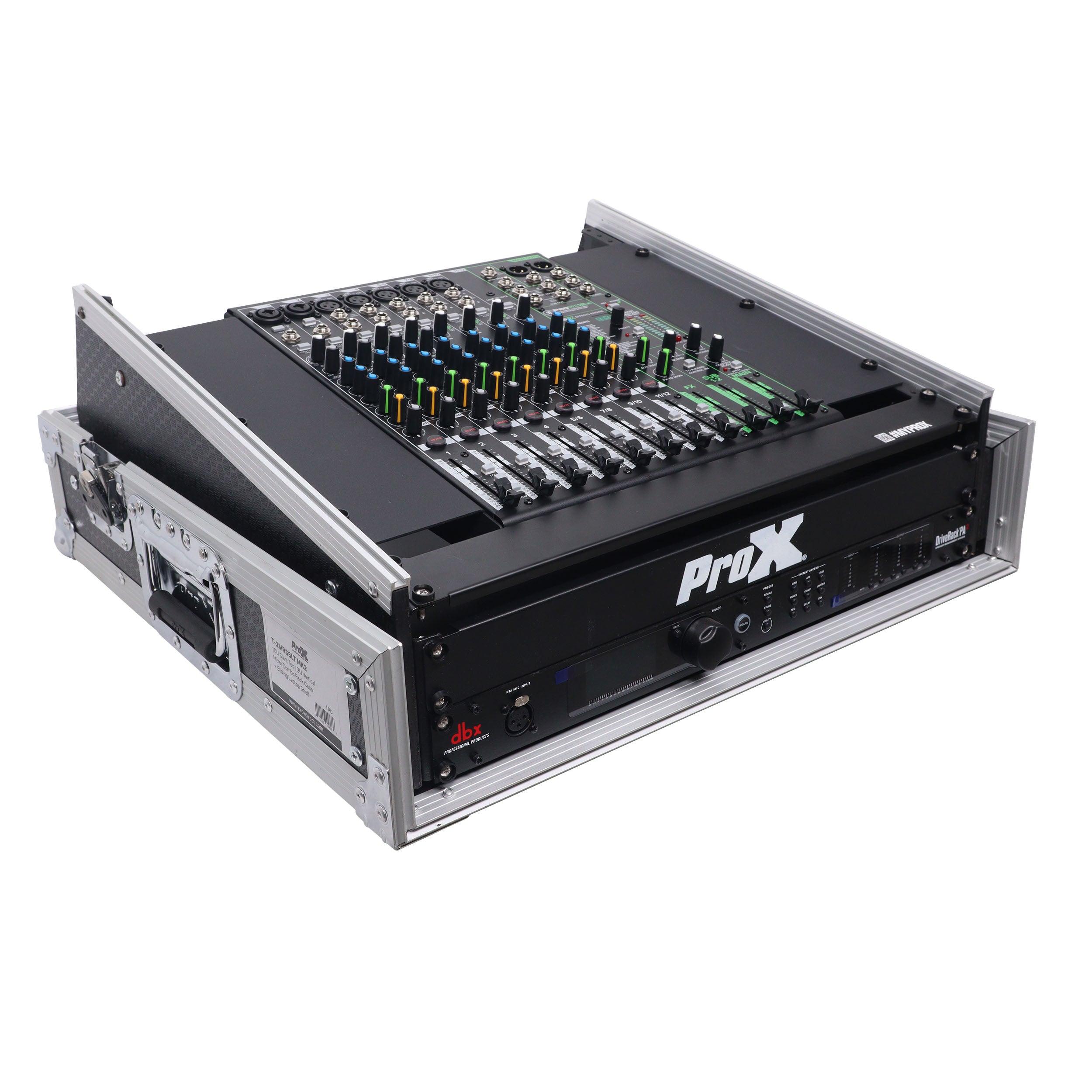ProX 2U Vertical Rack Mount Flight Case with 10U Top for Mixer Combo Amp Rack