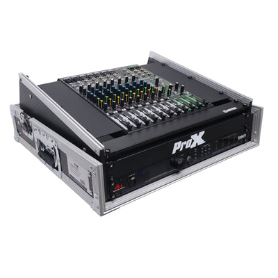 ProX 2U Vertical Rack Mount Flight Case with 10U Top for Mixer Combo Amp Rack