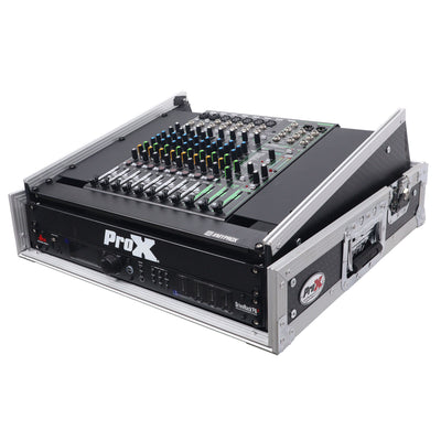 ProX 2U Vertical Rack Mount Flight Case with 10U Top for Mixer Combo Amp Rack