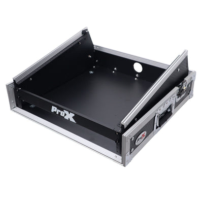 ProX 2U Vertical Rack Mount Flight Case with 10U Top for Mixer Combo Amp Rack