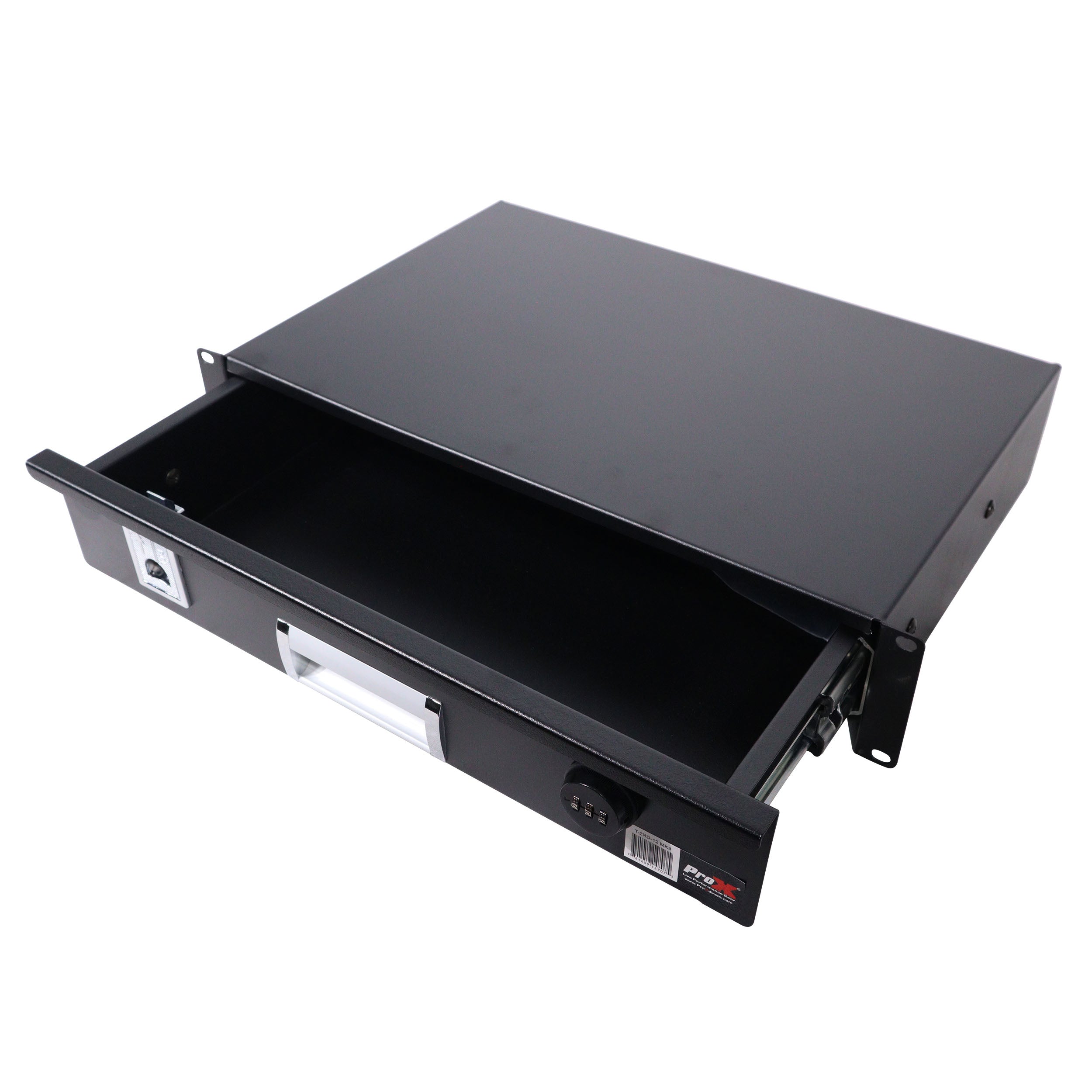 ProX 2U Rack Space 12" Depth Rack Mount Drawer for Audio, DJ, and IT Server rack cases.