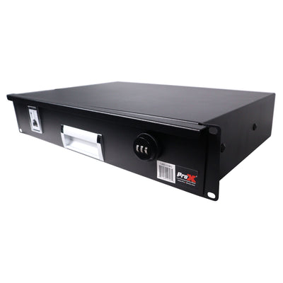 ProX 2U Rack Space 12" Depth Rack Mount Drawer for Audio, DJ, and IT Server rack cases.