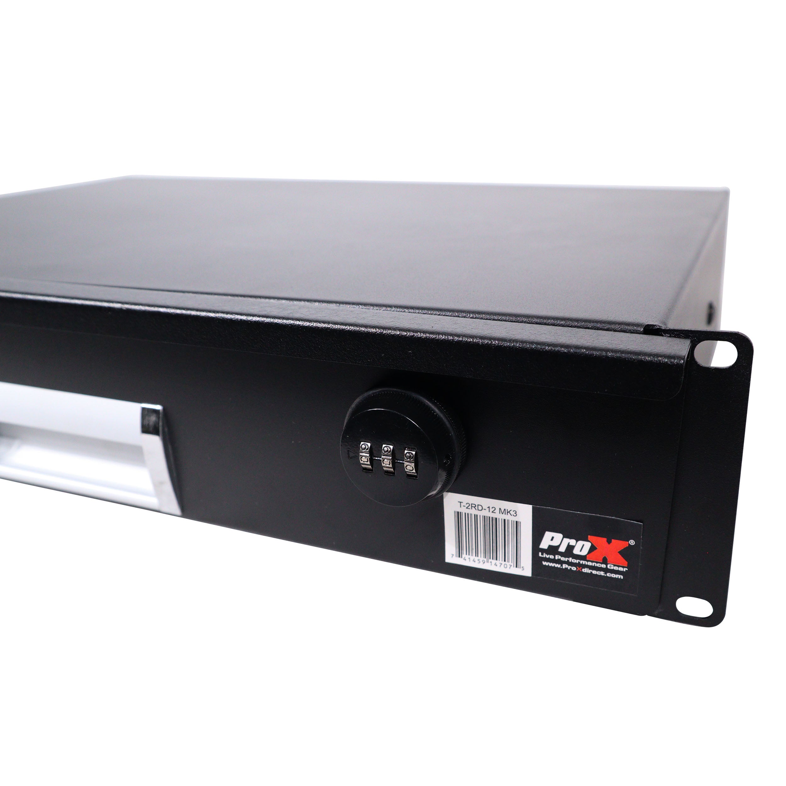 ProX 2U Rack Space 12" Depth Rack Mount Drawer for Audio, DJ, and IT Server rack cases.