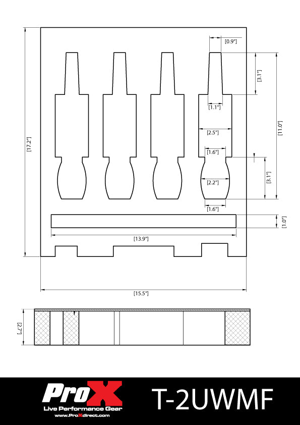 ProX Replacement Foam for 2U rack Rack Drawer Fits 4x Microphone