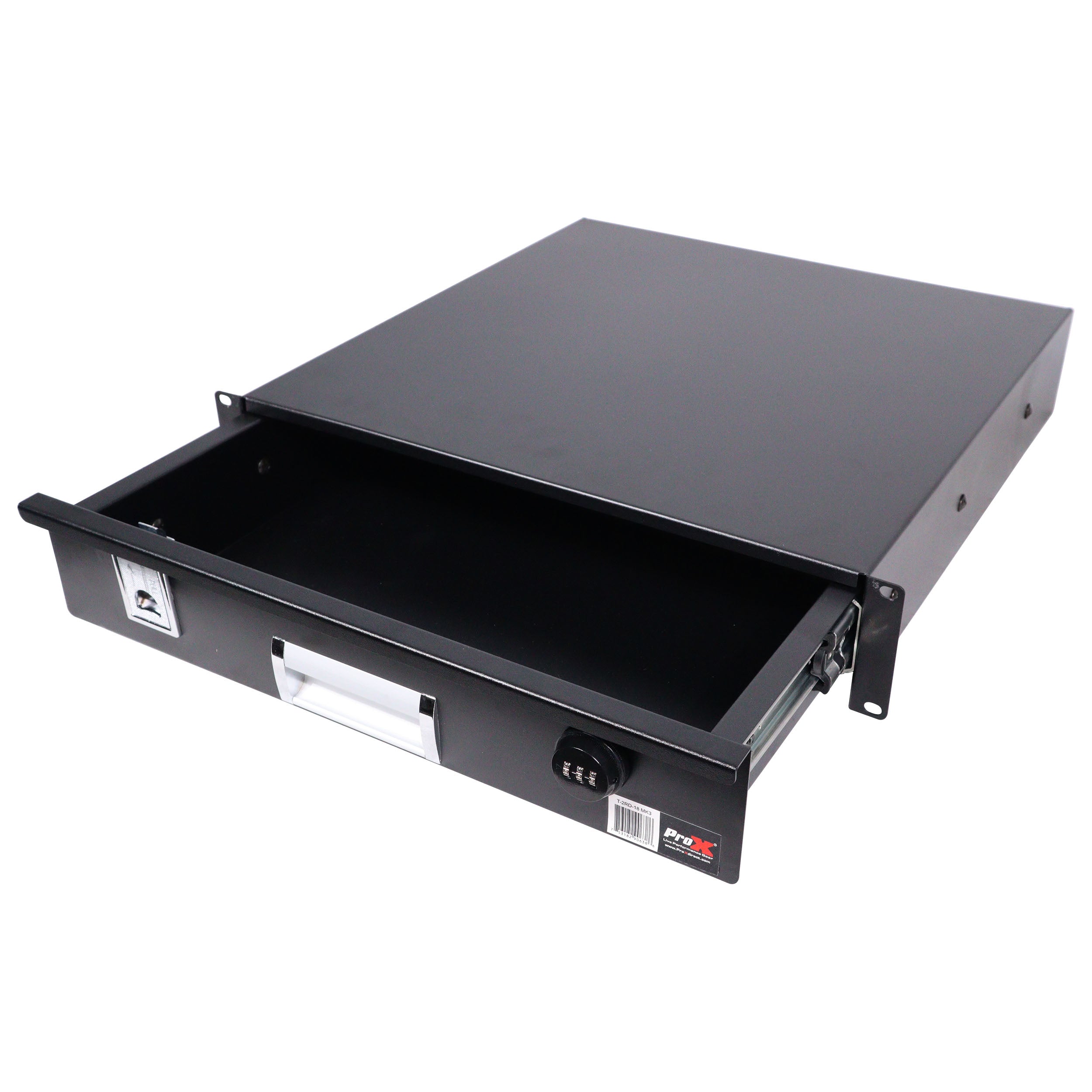 ProX 2U Rack Space 18" Depth Rack Mount Drawer for Audio, DJ, and IT Server rack cases.