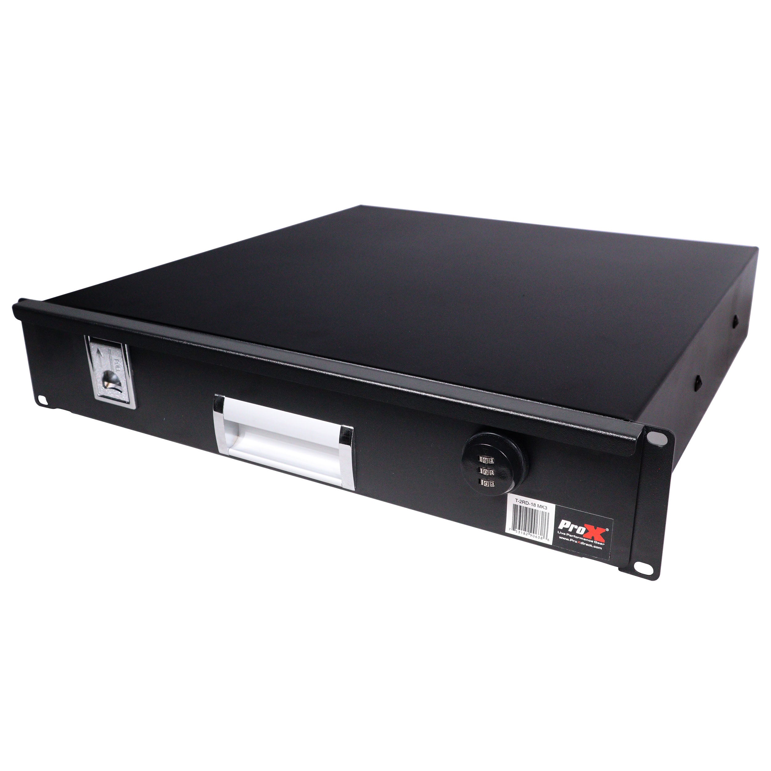 ProX 2U Rack Space 18" Depth Rack Mount Drawer for Audio, DJ, and IT Server rack cases.