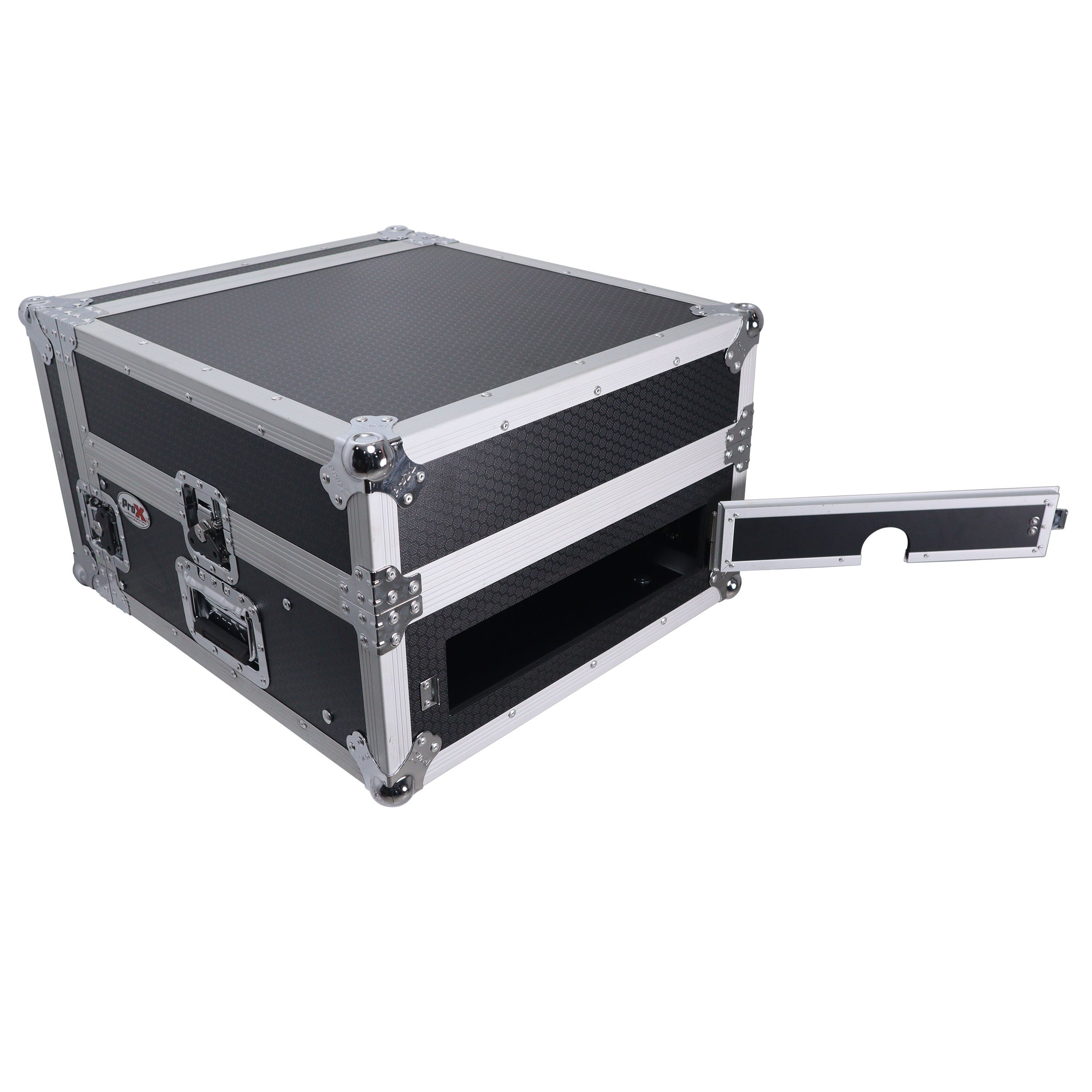ProX 4U Vertical Rack Mount Flight Case with 10U Top for Mixer Combo Amp Rack