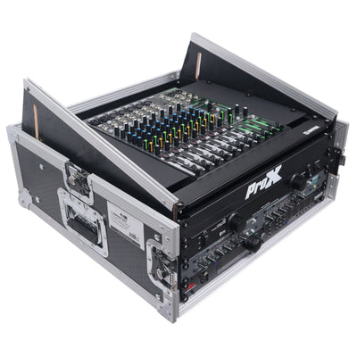 ProX 4U Vertical Rack Mount Flight Case with 10U Top for Mixer Combo Amp Rack