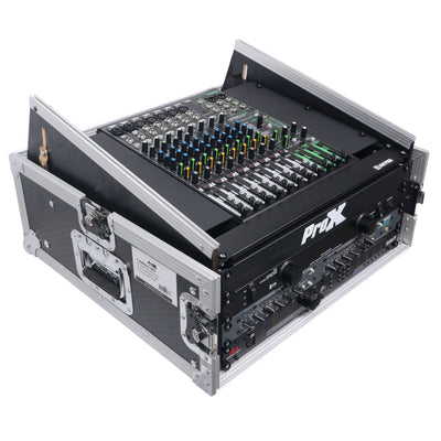 ProX 4U Vertical Rack Mount Flight Case with 10U Top for Mixer Combo Amp Rack