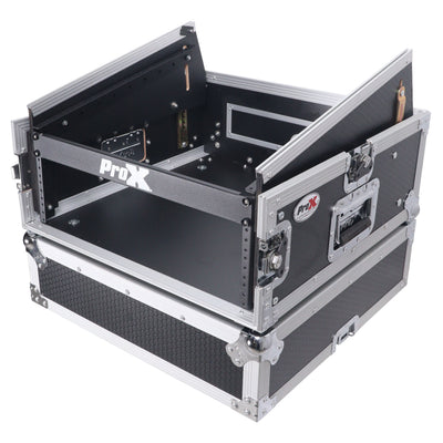 ProX 4U Vertical Rack Mount Flight Case with 10U Top for Mixer Combo Amp Rack