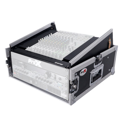 ProX 4U Vertical Rack Mount Flight Case with 10U Top for Mixer Combo Amp Rack