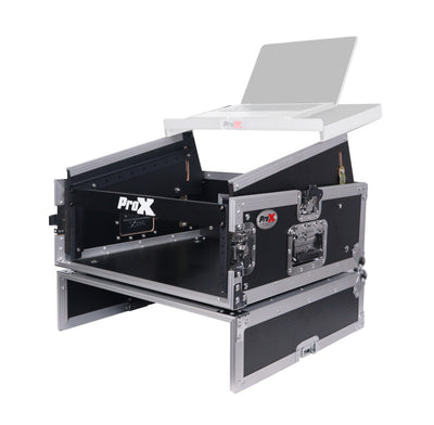 ProX 4U Vertical Rack Mount Flight Case with 10U Top for Mixer Combo Amp Rack