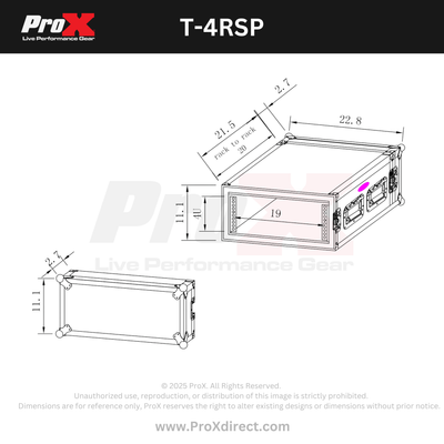 ProX ATA Style 4U Space Shockproof Amp Rack Mount Case 20 in. Depth