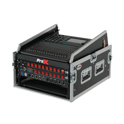 ProX 13U Top Mixer 6U Front Rack Combo Flight Case with Removable Sliding Laptop Shelf