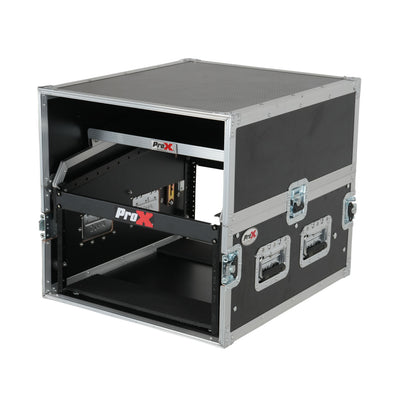 ProX 13U Top Mixer 6U Front Rack Combo Flight Case with Removable Sliding Laptop Shelf