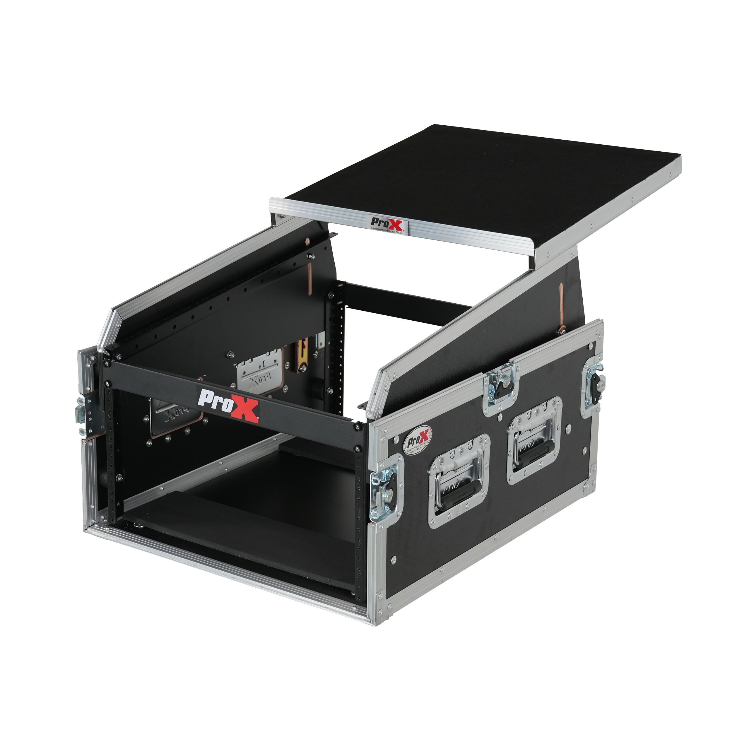 ProX 13U Top Mixer 6U Front Rack Combo Flight Case with Removable Sliding Laptop Shelf