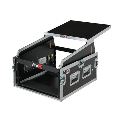 ProX 13U Top Mixer 6U Front Rack Combo Flight Case with Removable Sliding Laptop Shelf