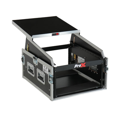 ProX 13U Top Mixer 6U Front Rack Combo Flight Case with Removable Sliding Laptop Shelf