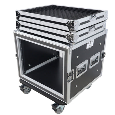 ProX ATA Style 8U Shockproof Rack Mount Flight Case 20 inch Depth with Caster Wheels