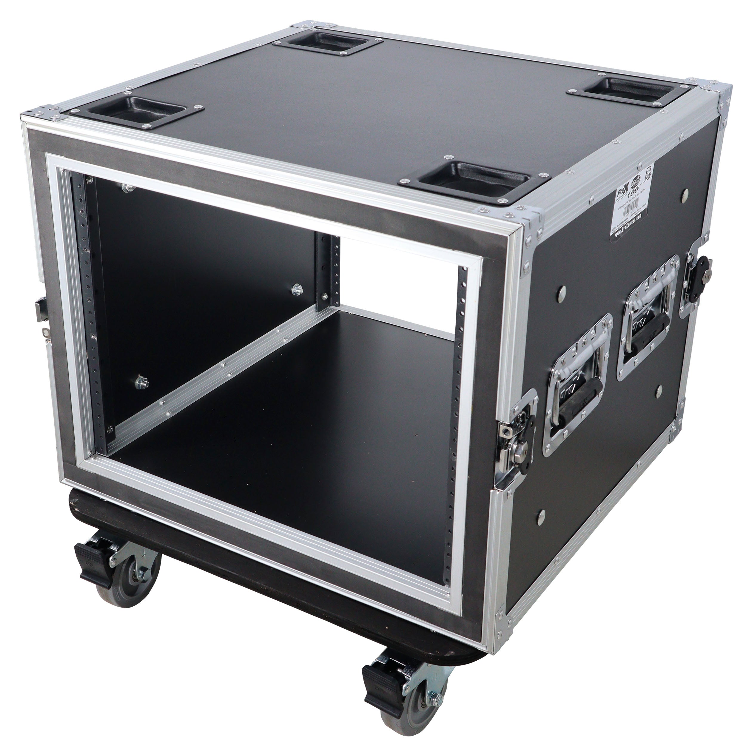 ProX ATA Style 8U Shockproof Rack Mount Flight Case 20 inch Depth with Caster Wheels