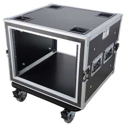 ProX ATA Style 8U Shockproof Rack Mount Flight Case 20 inch Depth with Caster Wheels