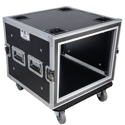 ProX ATA Style 8U Shockproof Rack Mount Flight Case 20 inch Depth with Caster Wheels