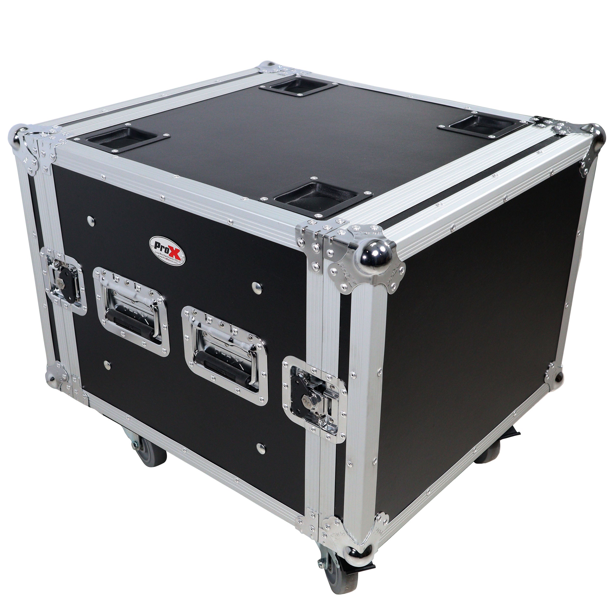 ProX ATA Style 8U Shockproof Rack Mount Flight Case 20 inch Depth with Caster Wheels