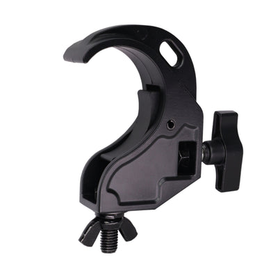 ProX Aluminum Hook Style M10 Clamp with Big Wing Knob for 2" Truss Tube Capacity 45 Lbs. Black Finish
