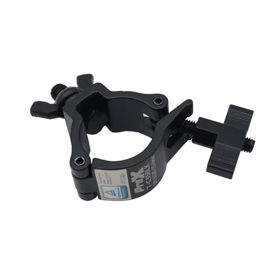 ProX Aluminum Black Mini Clamp Stage Truss Lighting Stand Big Knob fits 1-3/8" to 1-1/2" 35-40mm Tube SWL 165LBS M8 Bolt