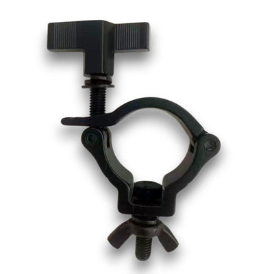 ProX Aluminum Black Mini Clamp Stage Truss Lighting Stand Big Knob fits 1-3/8" to 1-1/2" 35-40mm Tube SWL 165LBS M8 Bolt