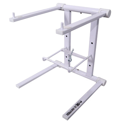 ProX XO DJ Foldable Laptop Stand with Adjustable Shelf & Carrying Bag - WHITE