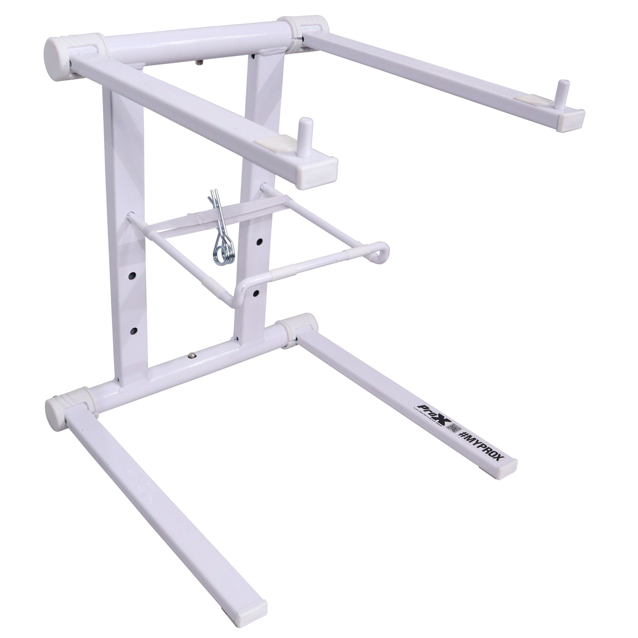 ProX XO DJ Foldable Laptop Stand with Adjustable Shelf & Carrying Bag - WHITE