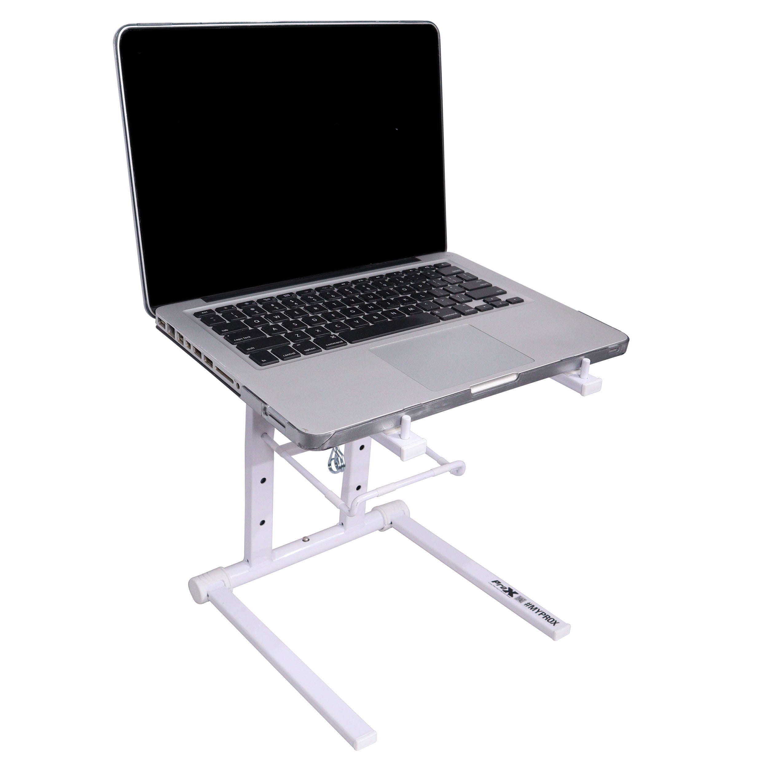 ProX XO DJ Foldable Laptop Stand with Adjustable Shelf & Carrying Bag - WHITE