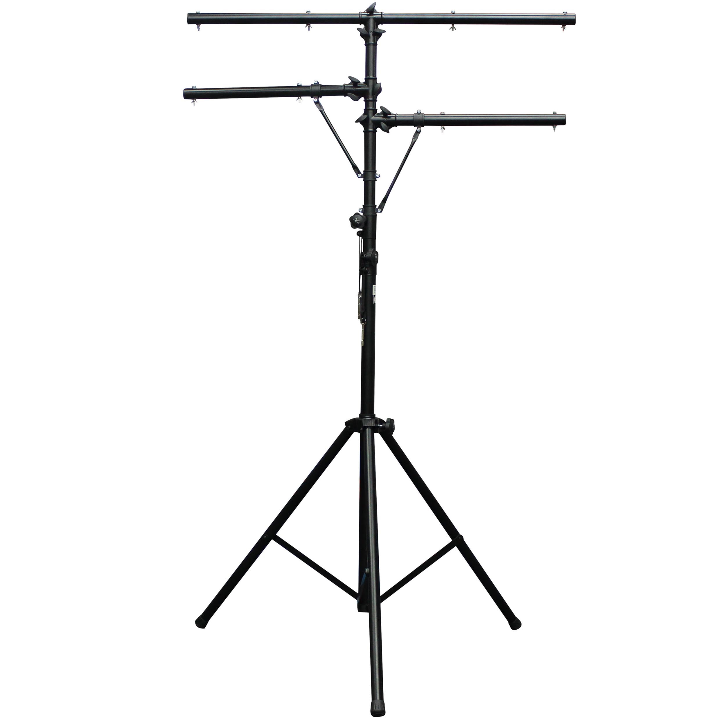 ProX Height Adjustable DJ Lighting Stand with (2) Side Bars – adjusts up to 12 Ft Height