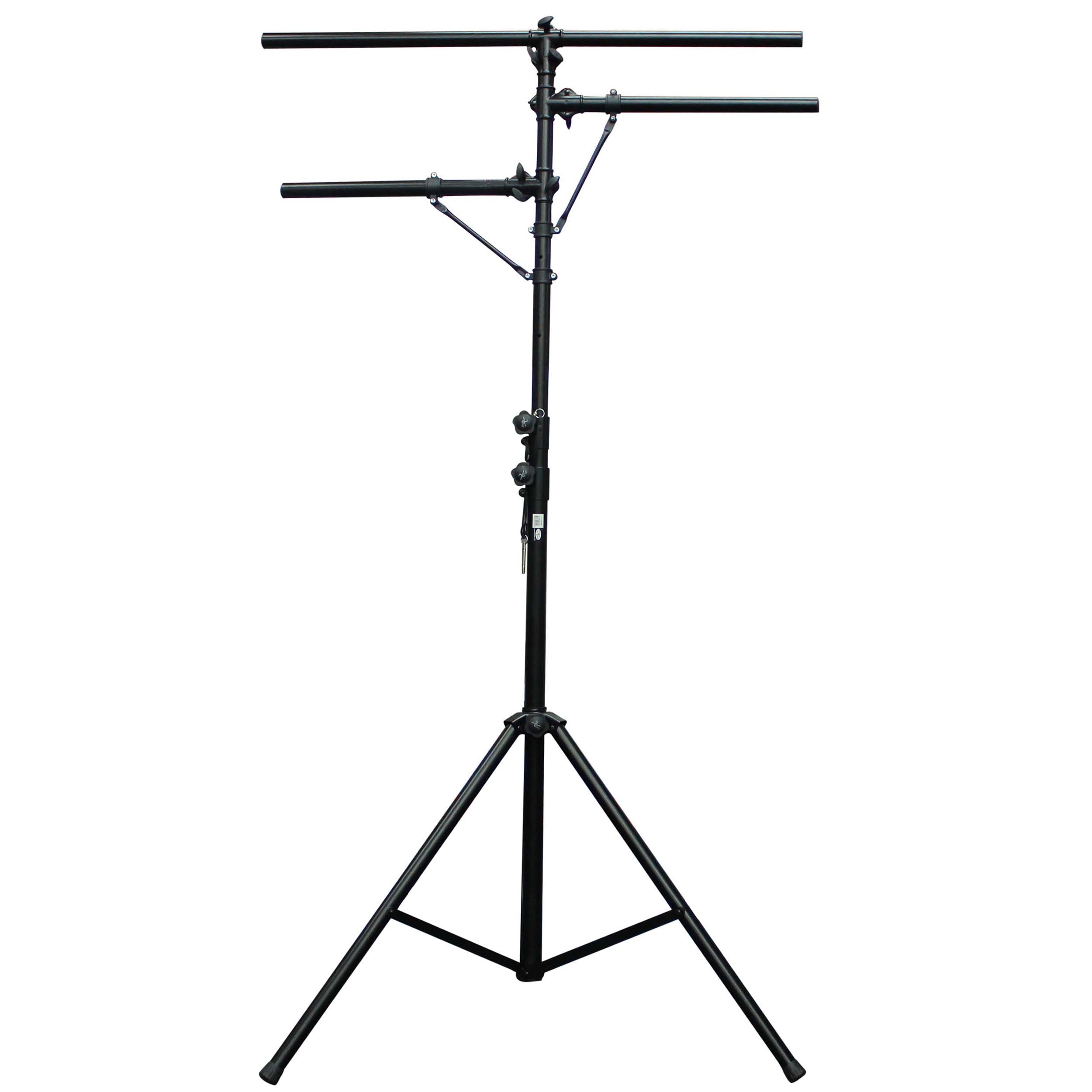 ProX Height Adjustable DJ Lighting Stand with (2) Side Bars – adjusts up to 12 Ft Height