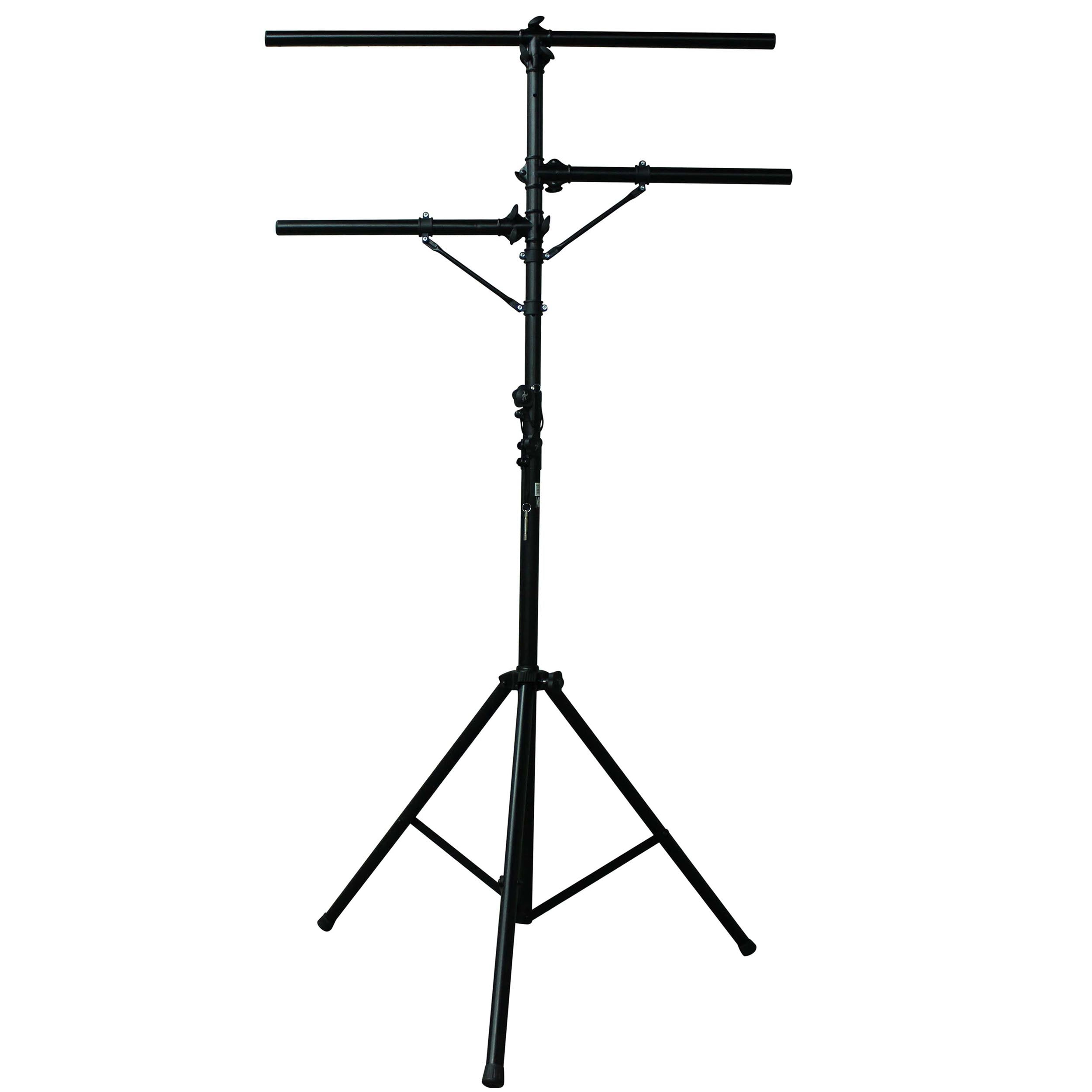 ProX Height Adjustable DJ Lighting Stand with (2) Side Bars – adjusts up to 12 Ft Height
