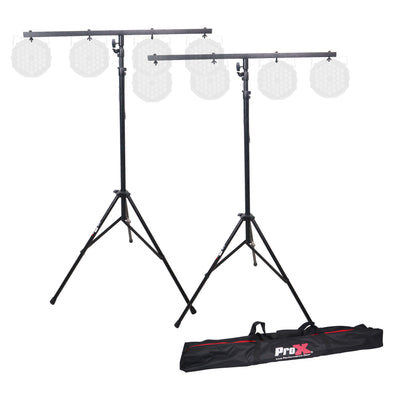 ProX Set of (2) 9 Ft. Lighting Stand Package with T-Bars and Carrying Bag